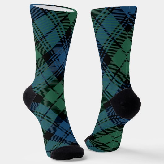 Rustic Plaid Green Deer Antler Campbell Tartan Sokken (Gebogen)