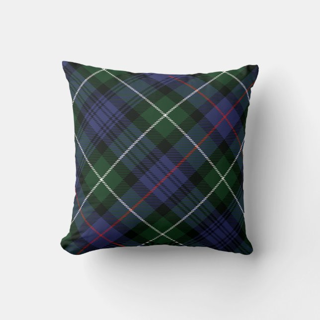 Rustic Plaid Green MacKenzie Tartan Kussen (Voorkant)