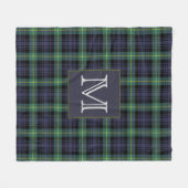 Rustic Plaid Green Monogram Tartan Fleece Deken (Voorkant (Horizontaal))