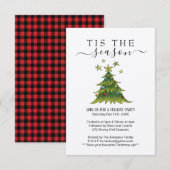 Rustic Plaid Holiday Party Uitnodiging (Voorkant / Achterkant)