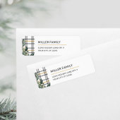 Rustic Plaid Holiday Retour-adreslabel Etiket