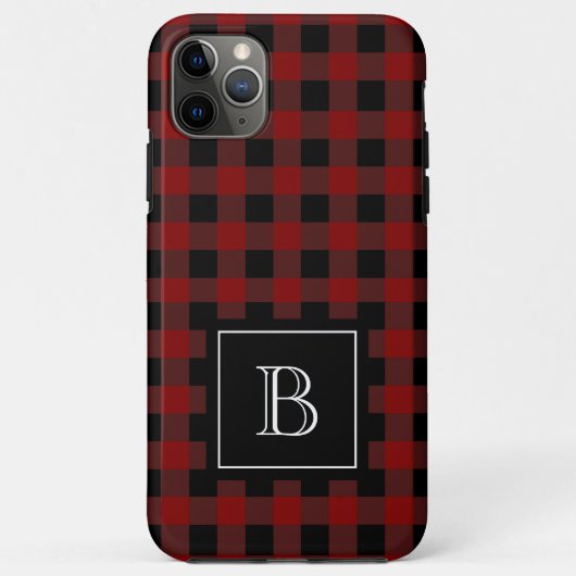 Rustic Plaid Houthakker Buffalo Aangepaste Monogra Case-Mate iPhone Case (Achterkant)