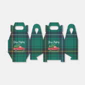 Rustic Plaid Kerst Rode Truck Tartan Bedankdoosjes (Uitgevouwen)