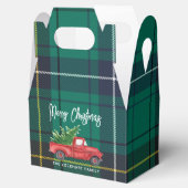 Rustic Plaid Kerst Rode Truck Tartan Bedankdoosjes (Geopend)