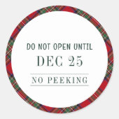 Rustic Plaid Kerst Rood Groen Stewart Tartan Ronde Sticker (Voorkant)