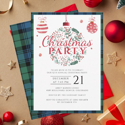 Rustic Plaid Kerstfeest Feestelijke Tartan Kaart