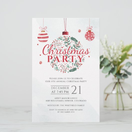 Rustic Plaid Kerstfeest Uitnodiging Briefpapier (Staand voorkant)