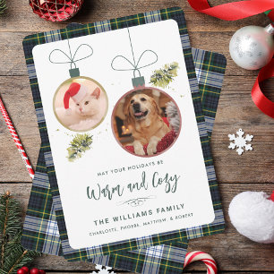 Rustic Plaid Kerstmis 2 Foto's Tartan Vakantie
