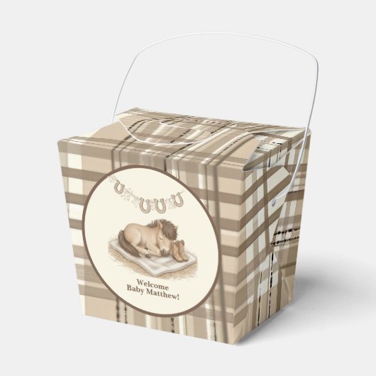 Rustic Plaid Little Cowboy Bedankdoosjes (Voorkant Zijde)