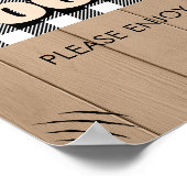 Rustic Plaid Lumberjack Baby shower Eten Poster (Hoek)