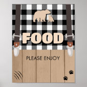 Rustic Plaid Lumberjack Baby shower Eten Poster (Voorkant)