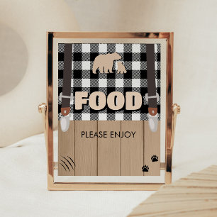 Rustic Plaid Lumberjack Baby shower Eten Poster