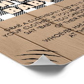 Rustic Plaid Lumberjack Baby shower Zeg geen Baby Poster (Hoek)