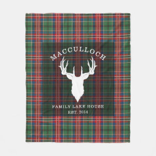 Rustic Plaid MacCulloch Family Tartan Fleece Deken