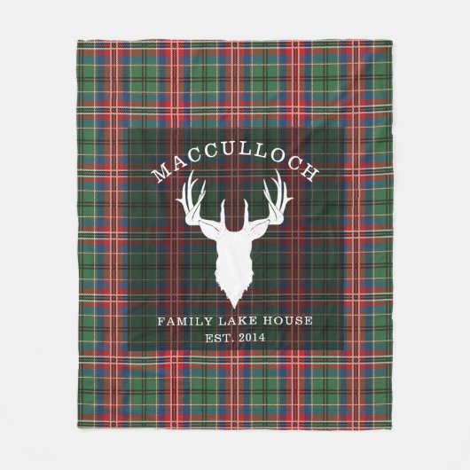 Rustic Plaid MacCulloch Family Tartan Fleece Deken (Voorkant)