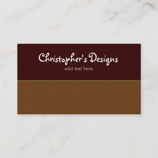 Rustic Plaid met Chocoladebruin Visitekaartje (Voorkant)
