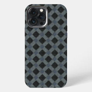 Rustic plaid met een grijze toon en fluweelachtige iPhone 13 pro max hoesje