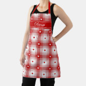 Rustic Plaid Met Hartjes Valentijn Schort (Insitu)