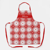 Rustic Plaid Met Hartjes Valentijn Schort (Voorkant)