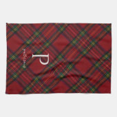Rustic Plaid Monogram Boerderij Decoratie Theedoek (Horizontaal)