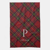 Rustic Plaid Monogram Boerderij Decoratie Theedoek (Verticaal)