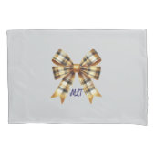 Rustic Plaid Monogram Boog Kussensloop (Voorkant)