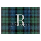 Rustic Plaid Monogram Groen Campbell Tartan Snijplank (Voorkant)