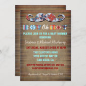 Rustic Plaid Mustache Baby Boy Baby shower Uitnodi Kaart (Voorkant / Achterkant)