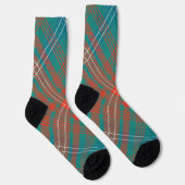 Rustic Plaid Orange Turquoise Wilson Tartan Sokken (Rechts)