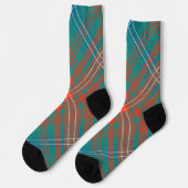 Rustic Plaid Oranje Turquoise Wilson Tartan Sokken (Links)
