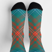 Rustic Plaid Oranje Turquoise Wilson Tartan Sokken (Top)