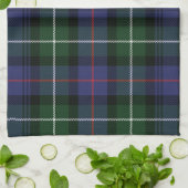 Rustic Plaid Paars en Groen Tartan Theedoek (Gevouwen)