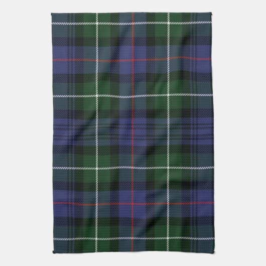 Rustic Plaid Paars en Groen Tartan Theedoek (Verticaal)
