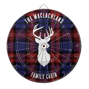 Rustic Plaid Paarse familienaam Tartan Custom Dartbord