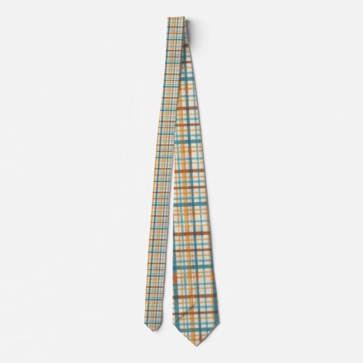 Rustic Plaid Pattern Necktie Tie Stropdas (Achterkant)