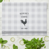 Rustic Plaid Personalized Boerderij Name Theedoek (Gevouwen)