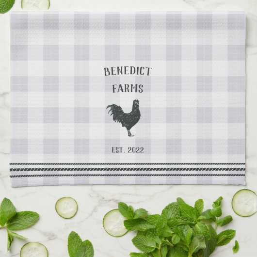 Rustic Plaid Personalized Boerderij Name Theedoek (Gevouwen)