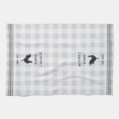 Rustic Plaid Personalized Boerderij Name Theedoek (Horizontaal)