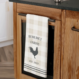 Rustic Plaid Personalized Boerderij Name Theedoek