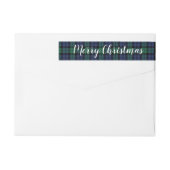 Rustic Plaid Prettig Kerstmis Retouradres (Achterkant)