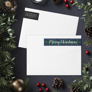 Rustic Plaid Prettig Kerstmis Retouradres
