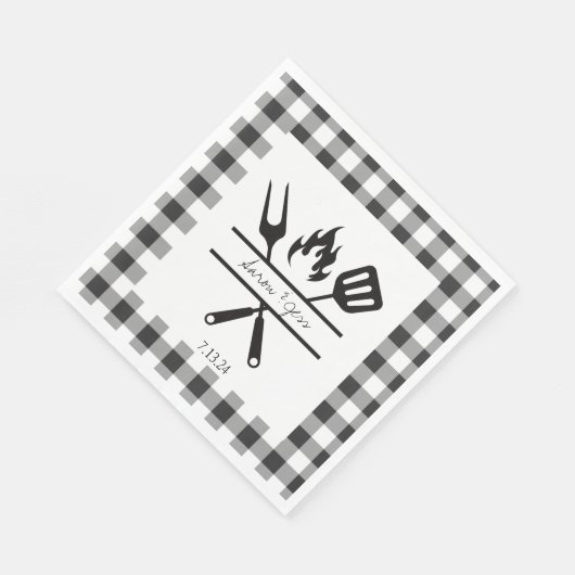 Rustic Plaid Probediner Papieren Servet (Hoek)