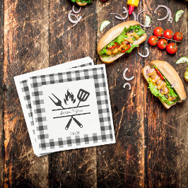 Rustic Plaid Proefhuwelijksdiner Papieren Servet