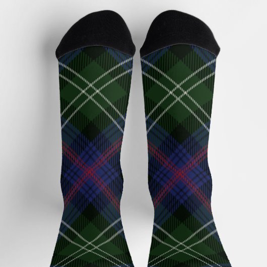 Rustic Plaid Purple Checkered Sutherland Tartan Sokken (Top)