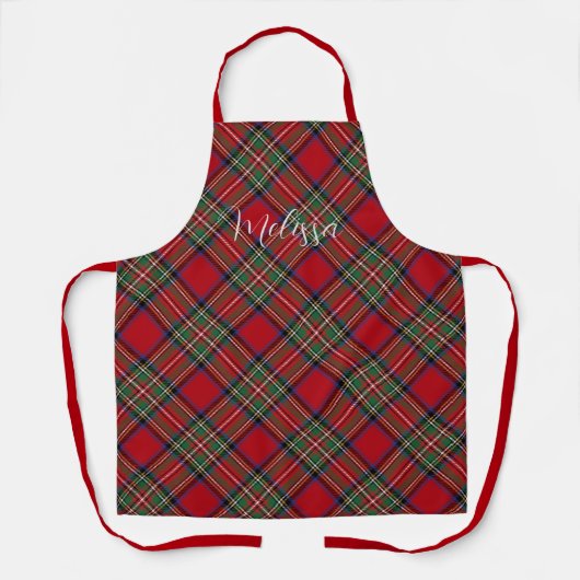 Rustic Plaid Red and Green Stewart Tartan Schort (Voorkant)
