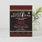 Rustic Plaid Rode Baby Beer Baby shower Unisex Kaart (Staand voorkant)