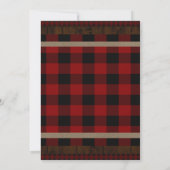 Rustic Plaid Rode Babybeer Eerste 1e Verjaardagsfe Kaart (Achterkant)