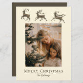 Rustic Plaid Santa’s Reindeer Holiday Card Feestdagenkaart (Voorkant / Achterkant)