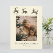 Rustic Plaid Santa’s Reindeer Holiday Card Feestdagenkaart (Staand voorkant)