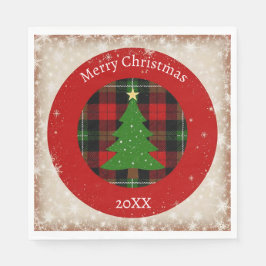 Rustic Plaid Snowflake  Servet